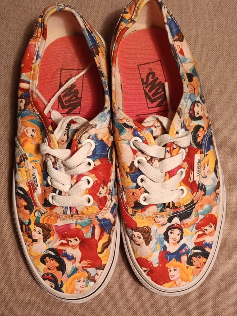 Vans Disney Canvas Sneakers with Multicolor Disney Princess Print